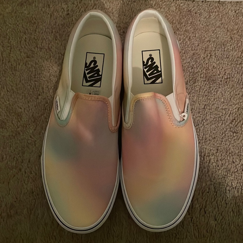 colorful slide on vans